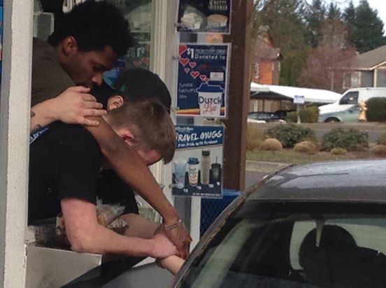 Snapped this picture while waiting in line at the Dutch Bros on 138th Avenue today. Turns out the young lady in line ahead of us lost her 37-year-old husband last night. When the DB guys & gals noticed she was falling apart, they stopped everything and prayed with her for several minutes, invited her to come back for prayer and support, as well as anything else that she might need. Prayers for the young family, and you know where to stop for coffee!