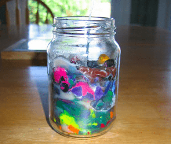 crayon candle jar