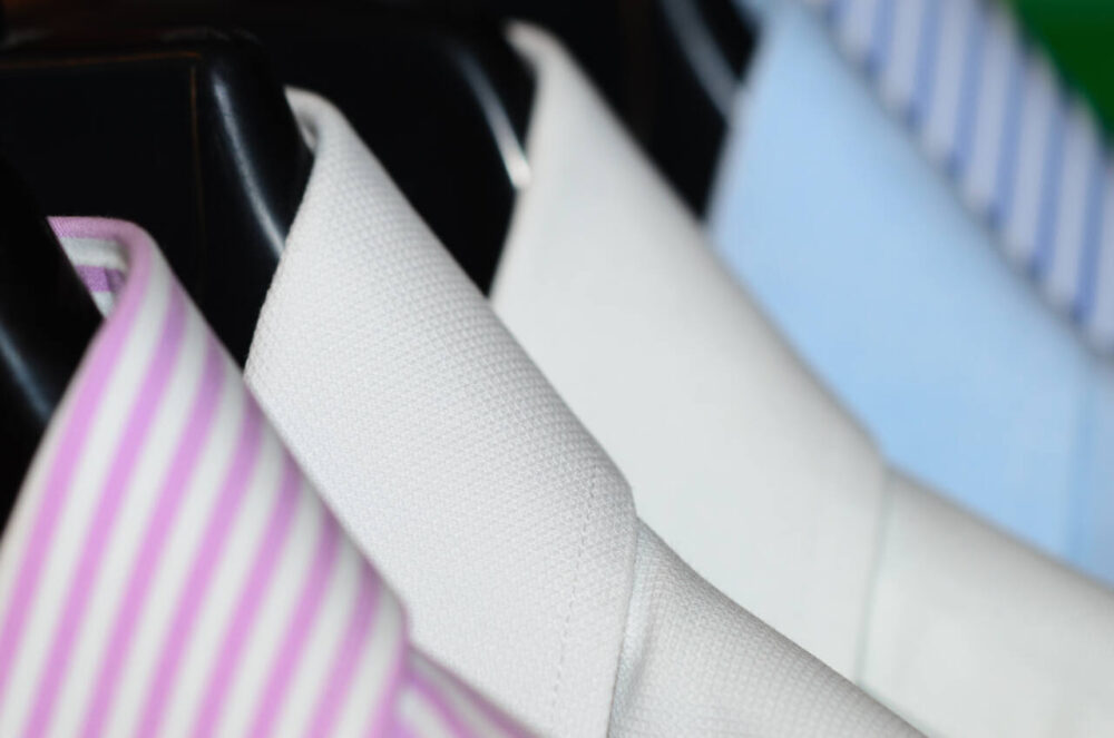 Dress shirts with starched collars