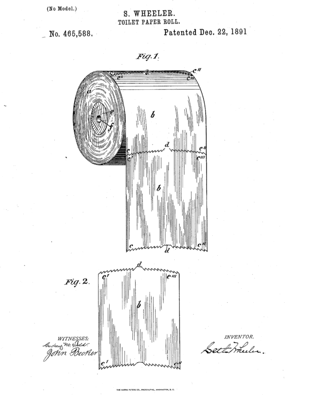 toilet paper roll patent drawing