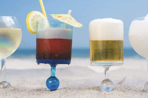 These Genius Wine Glasses Stick In The Sand And Float In The Pool