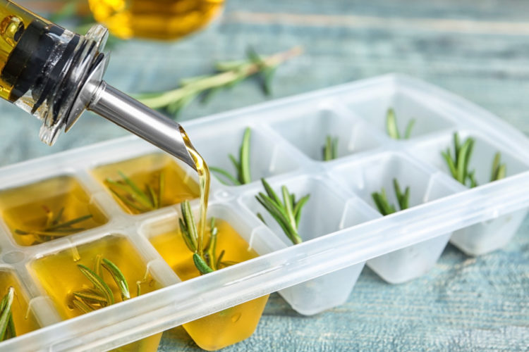 herbs olive oil ice cube tray photo