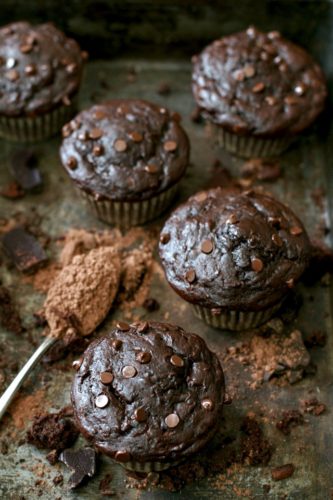 healthy-double-chocolate-zucchini-muffins