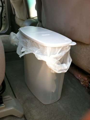 Cereal container trash can