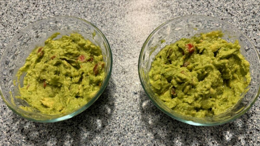 two bowls of guac