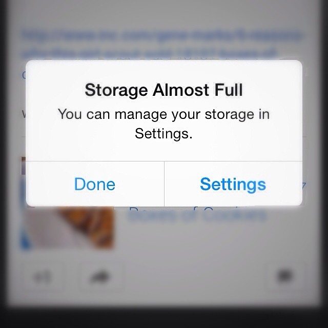 iPhone storage full photo
