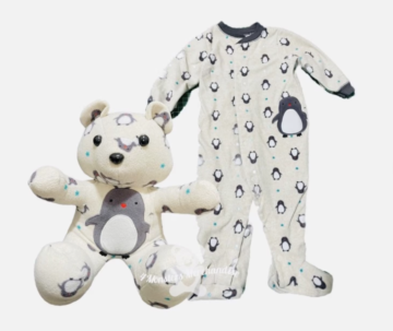 teddy bear and onesie