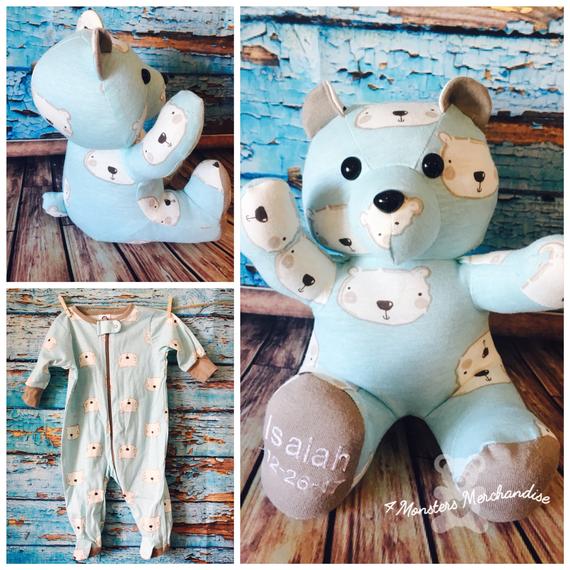 teddy bear out of baby onesie