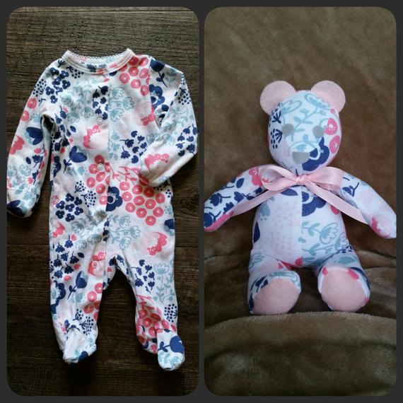 make teddy bear out of baby clothes