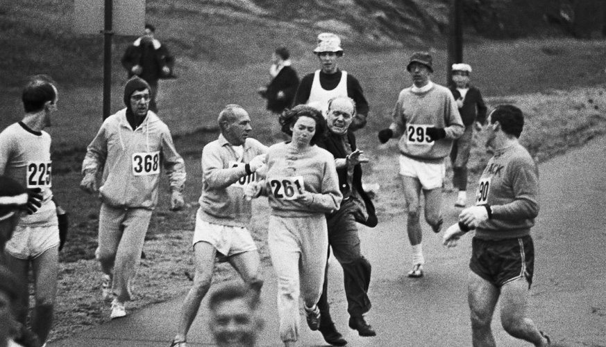Una de las primeras mujeres en correr una maratón (Boston, 1967)
