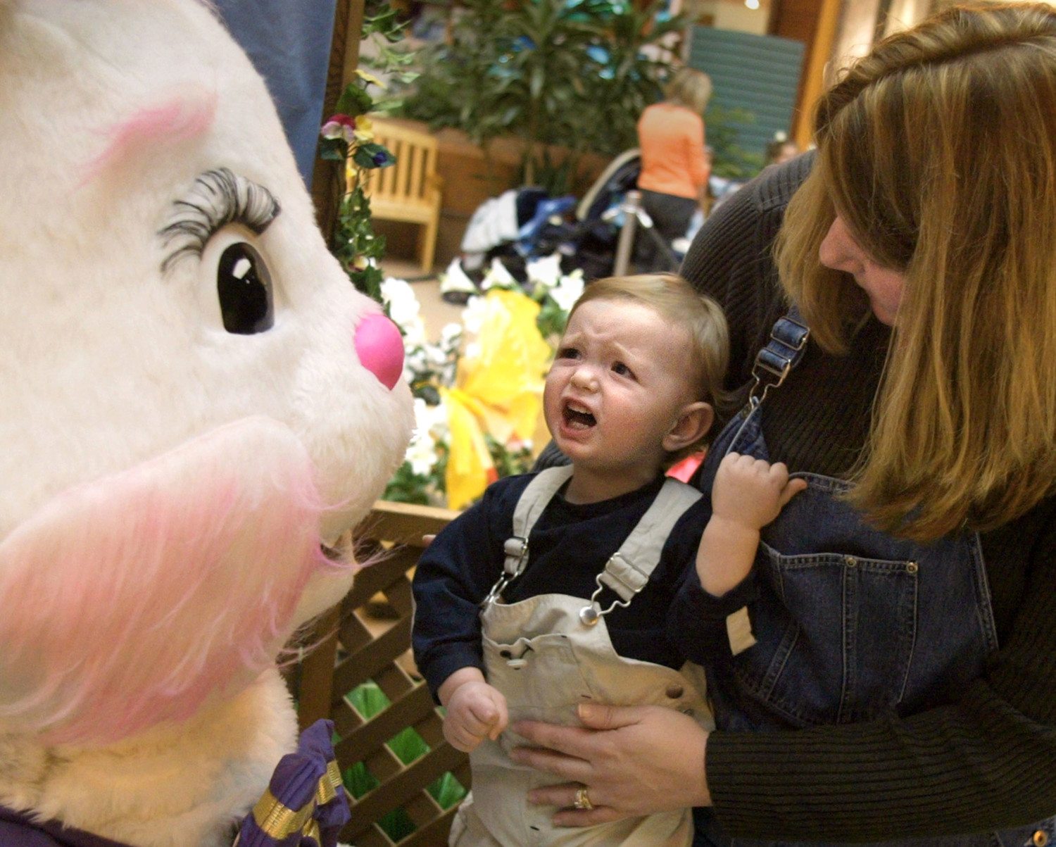 Easter Bunny Greets Shopping Mall