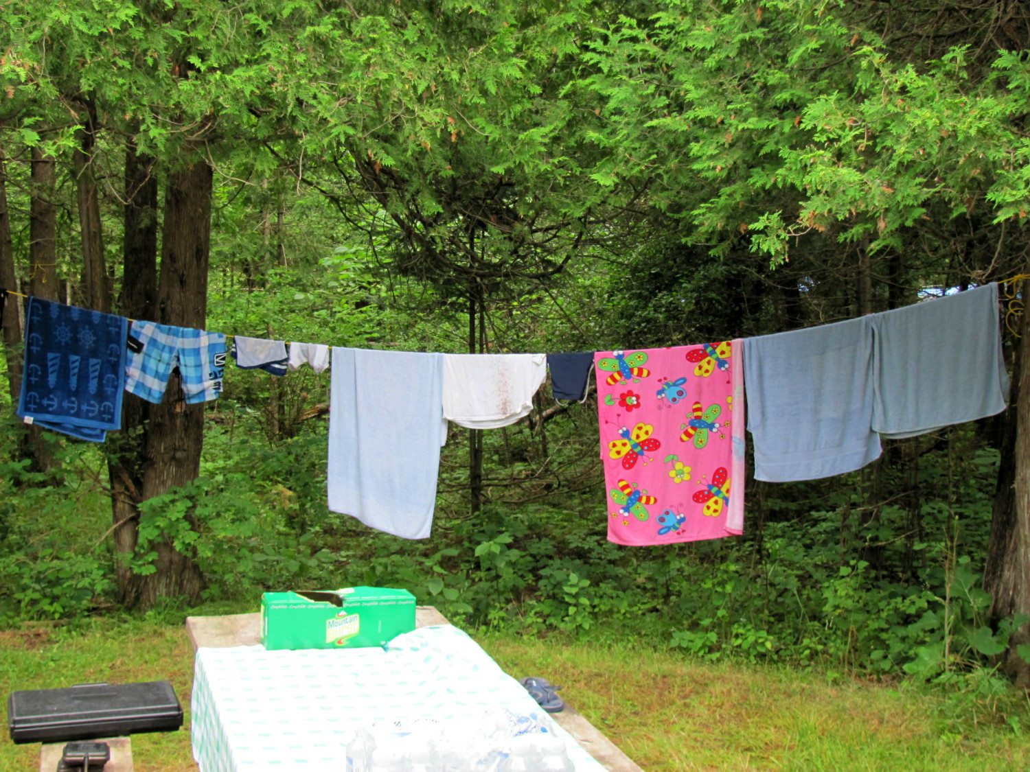 camping clothesline photo
