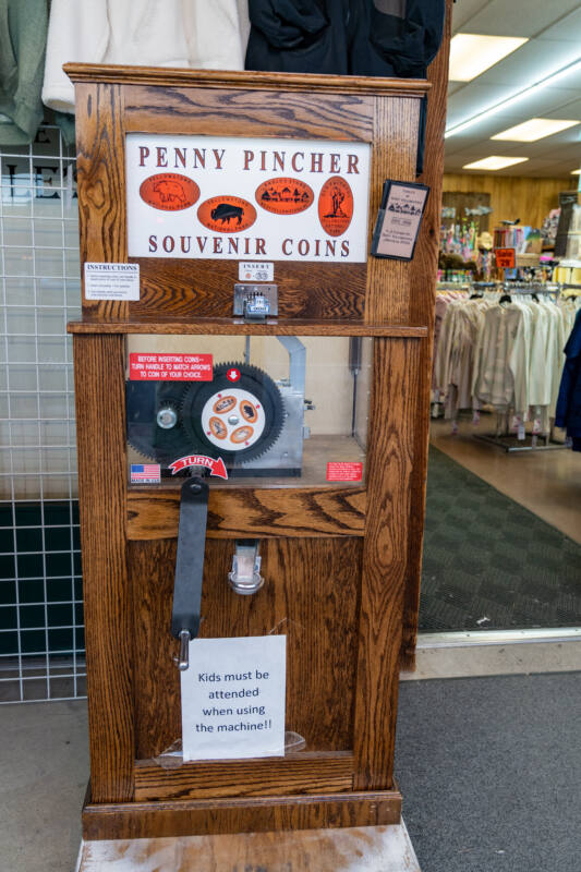A penny pincher souvenir coin press machine 