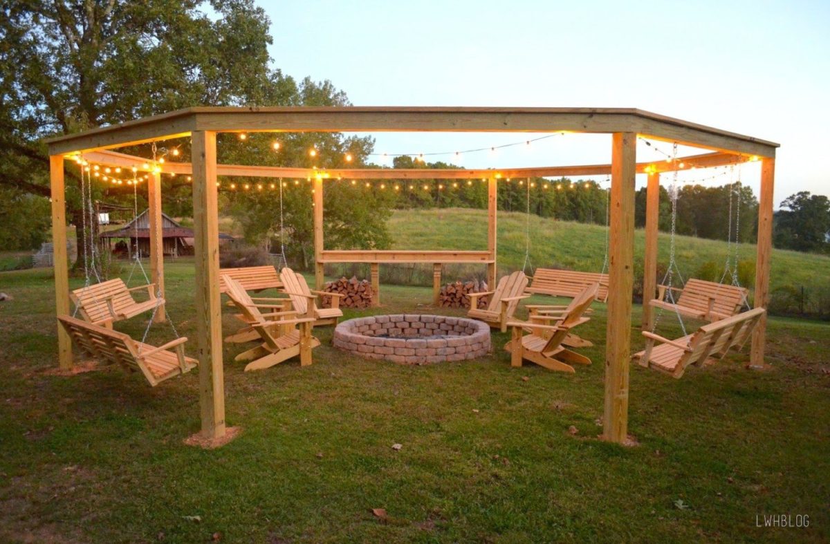 Pergola and fire pit