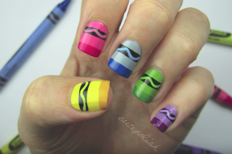 Crayon Nail Art And Other Back To School Nail Designs Simplemost