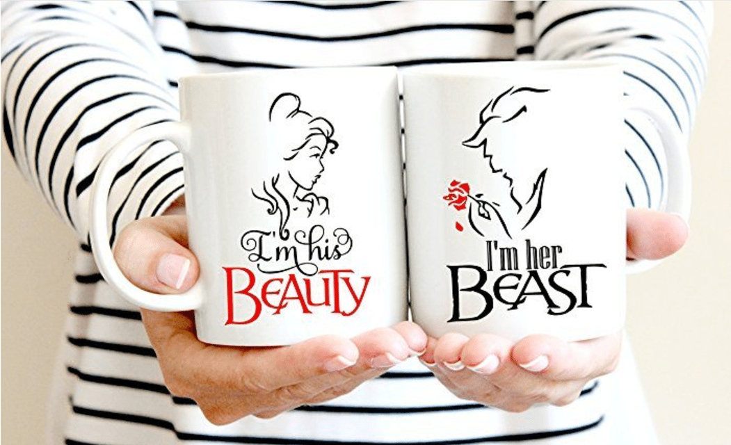 His Beauty Her Beast Mugs Set Beauty and The Beast Gifts Disney Couple Gifts Cup