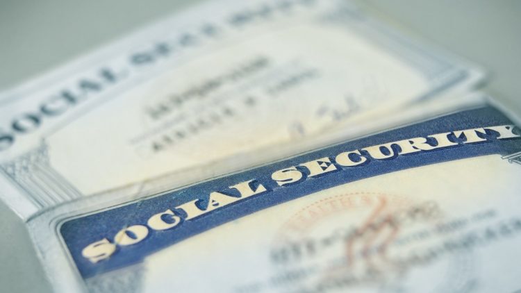 Social Security cards in closeup
