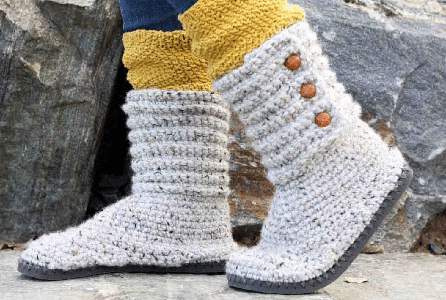 crochet boots with flip flop soles