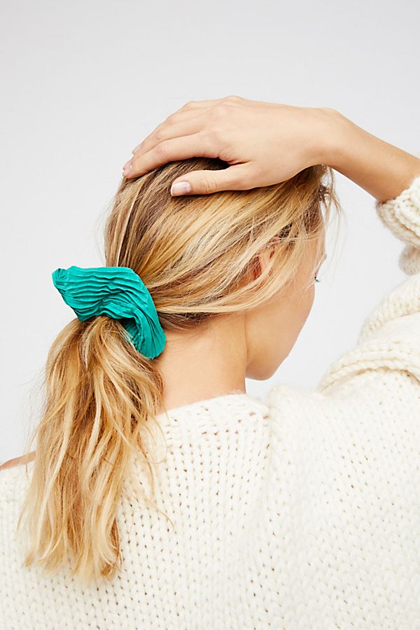 summer scrunchie solids cotton scrunchies mommy and me hair ties blue plain scrunchie Aqua Scrunchie teal mermaid ponytail