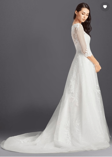 wedding gown with illusion sleeves