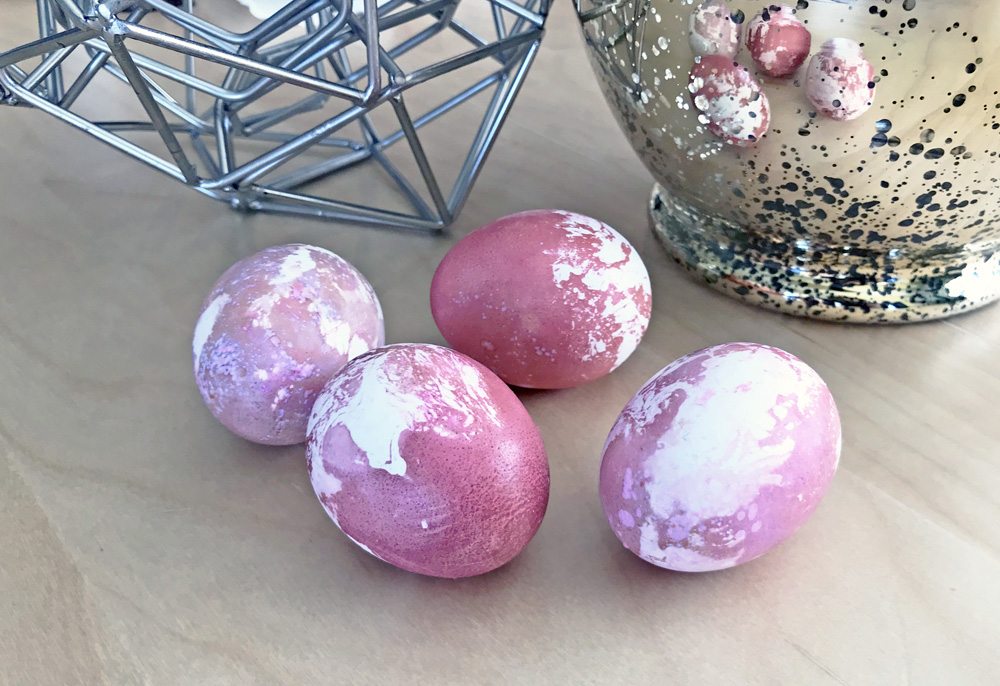 Marbled Easter eggs using Margarine 