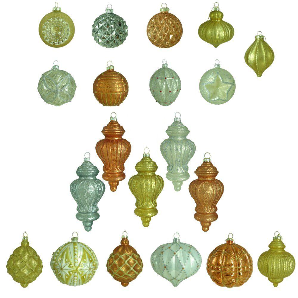 Martha Stewart Living Holiday Shimmer Glass Ornament Set.