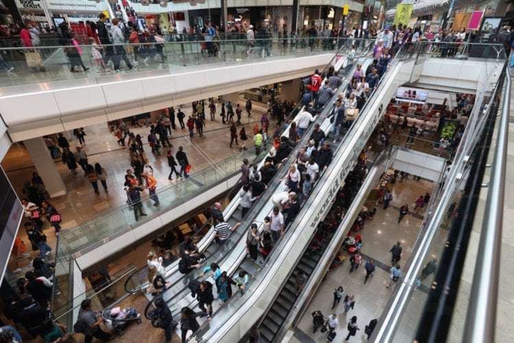 Shoppers Visit The Westfield Shopping Centre In Stratford As Traders Are Boosted By The Increased Olympic Footfall