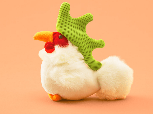 rooster with frog