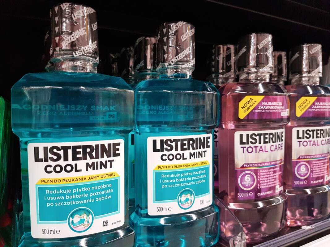 Listerine product displayed at supermarket