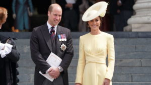 Prince William and the former Kate Middleton, Duchess of Cambridge, are seen in London on June 3, 2022.