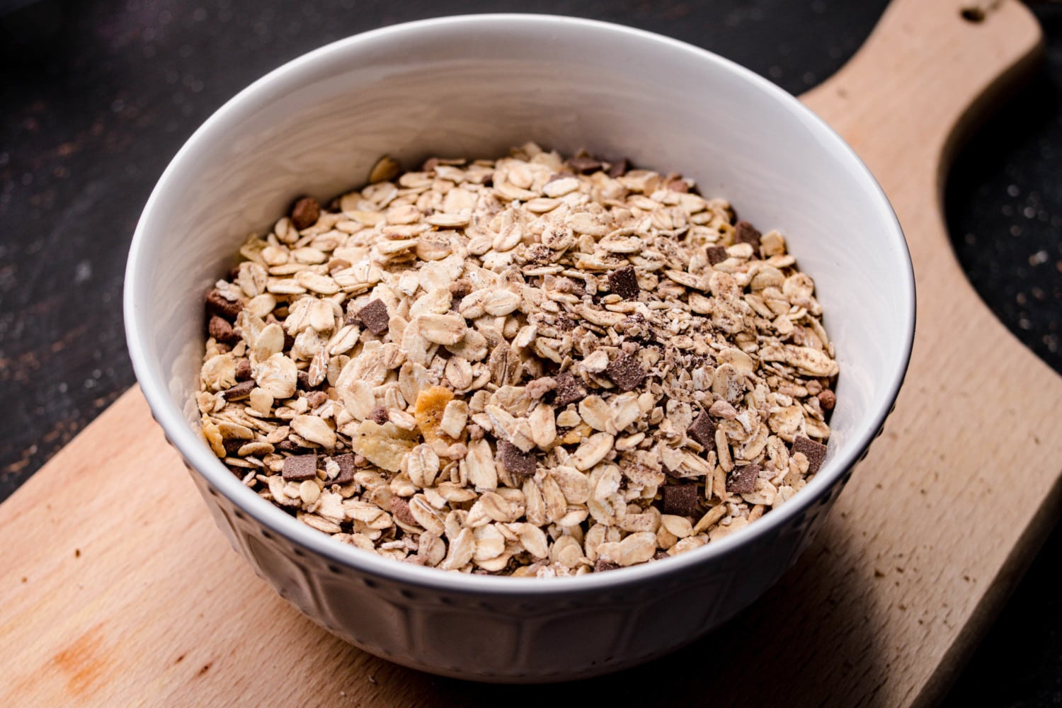 Oatmeal on the wooden background