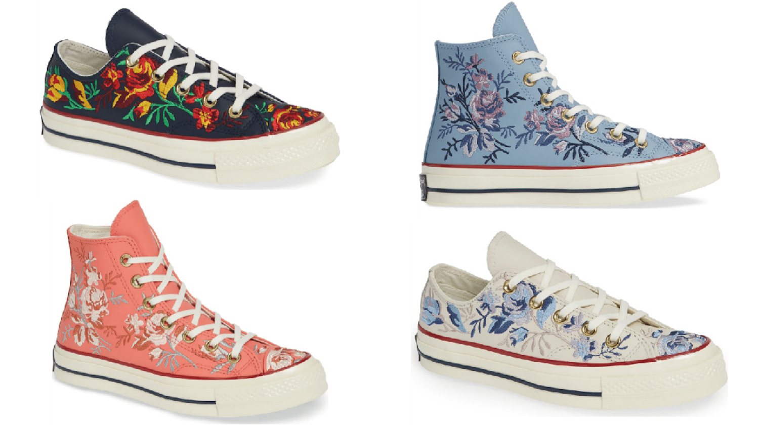 floral converse low tops