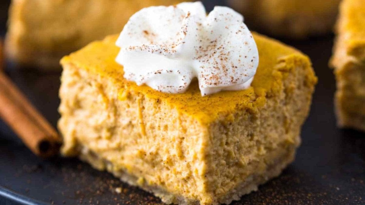 This keto pumpkin cheesecake is so rich and delicious