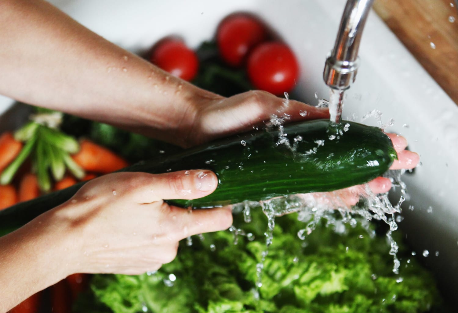 washing vegetables photo