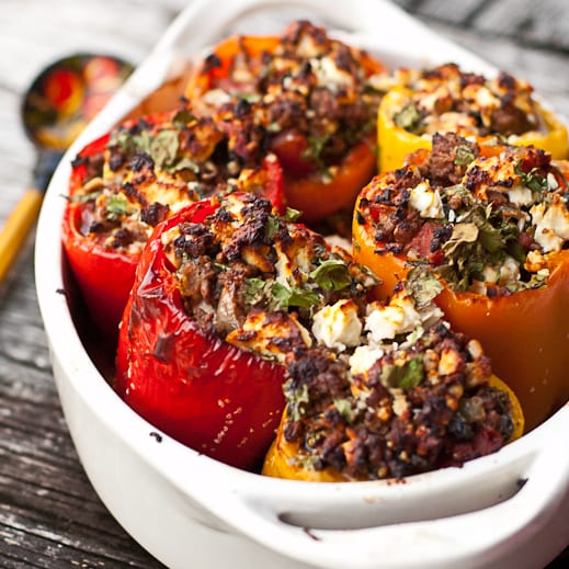 Greek Stuffed Peppers with Tzatziki Sauce Are Perfect For Busy Weeknights