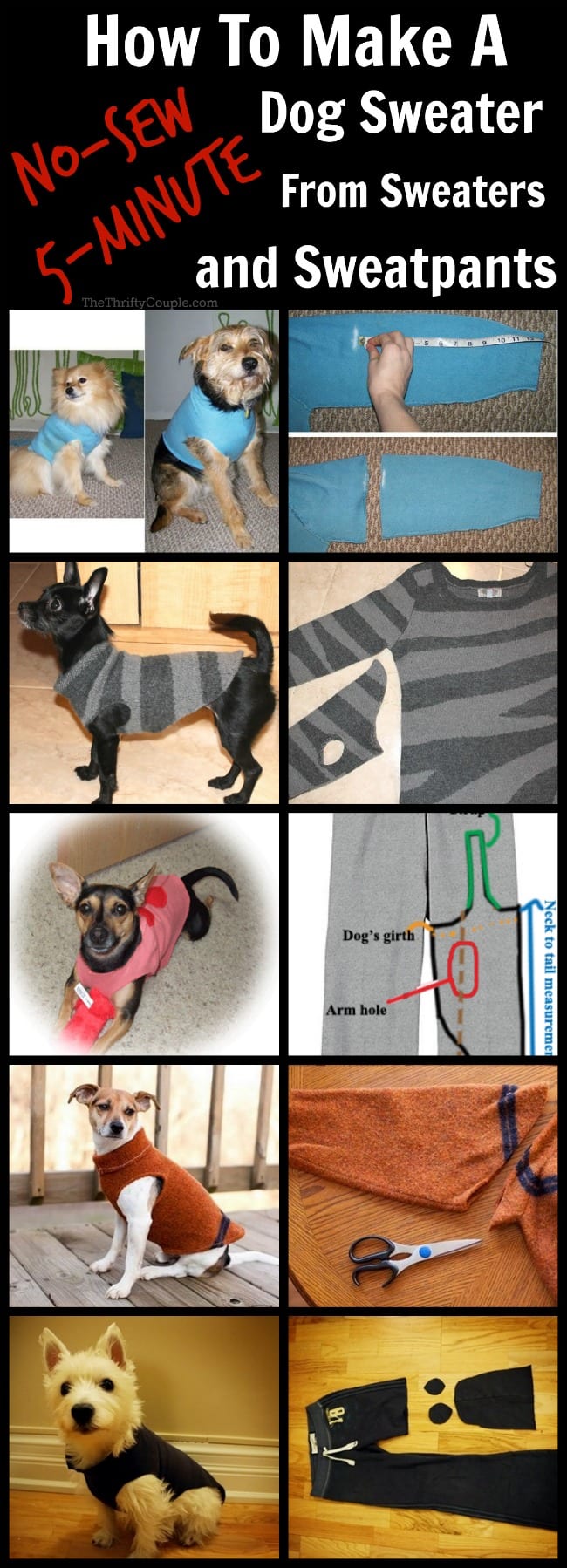 No sew, tied fleece dog sweater  Diy dog sweater, Sewing fleece, Dogs