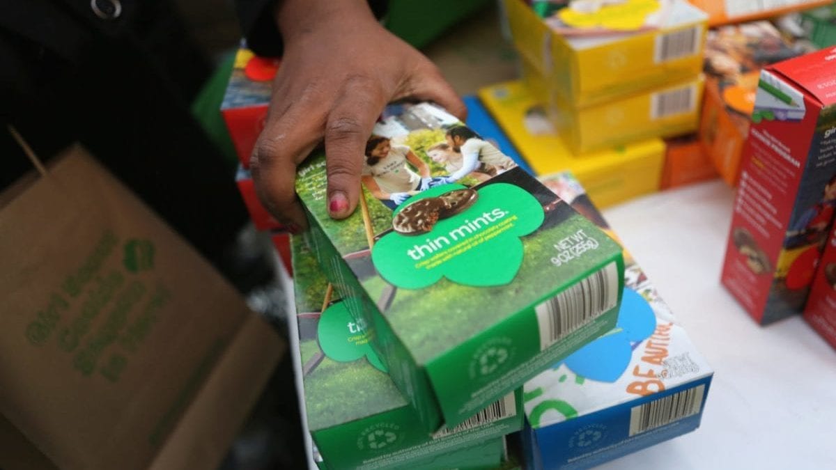 Girl Scouts Sell Cookies From Street Trucks In New York City