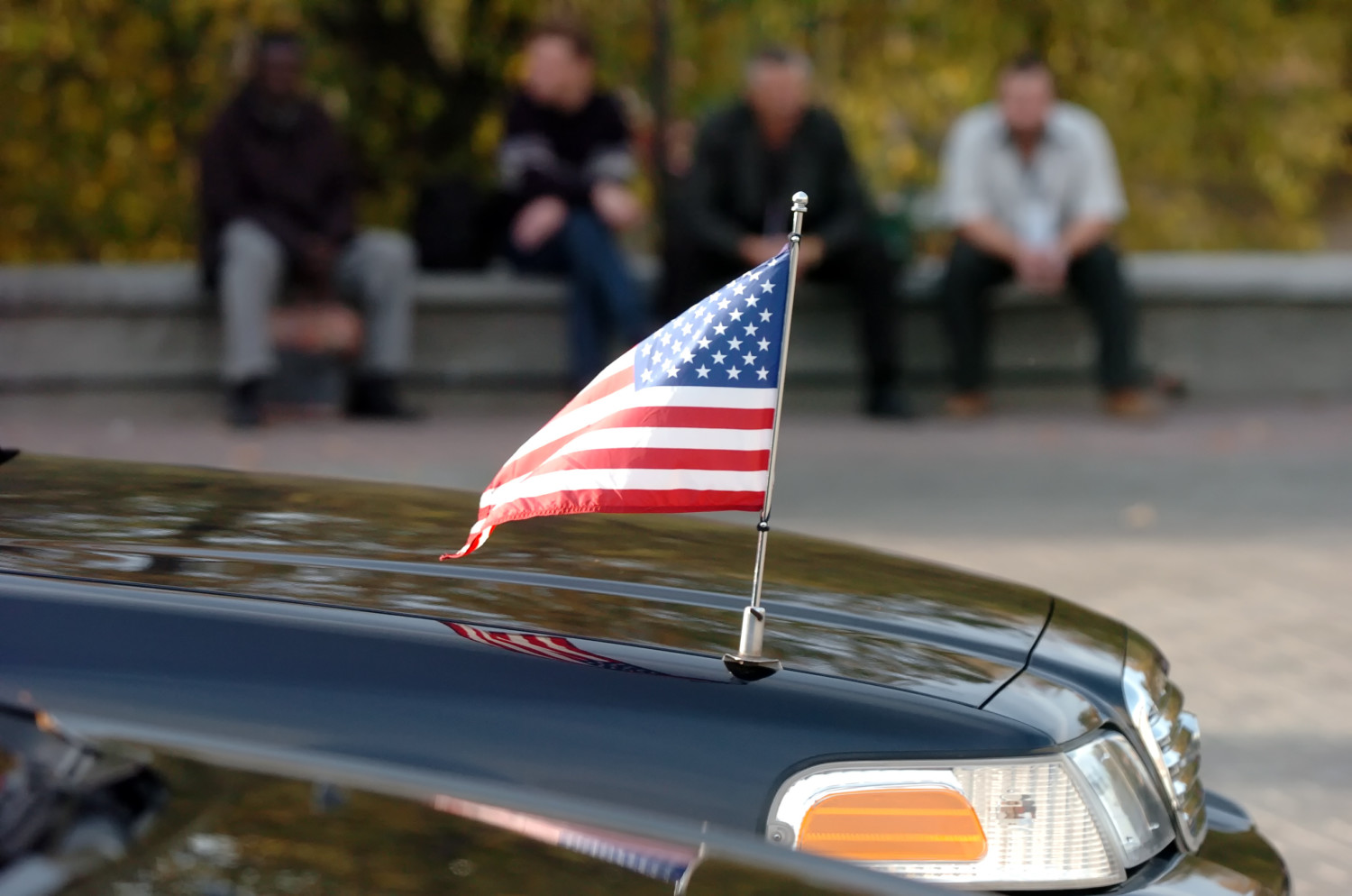 where to put American flag on car or military uniform