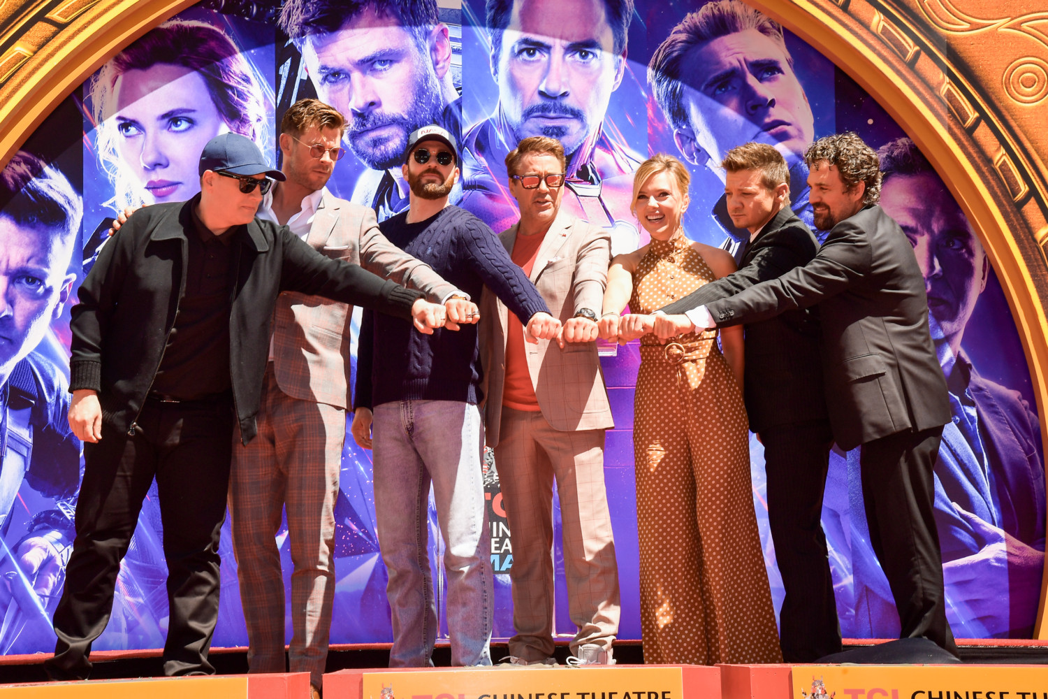 Marvel Studios' 'Avengers: Endgame' Cast Place Their Hand Prints In Cement At TCL Chinese Theatre IMAX Forecourt