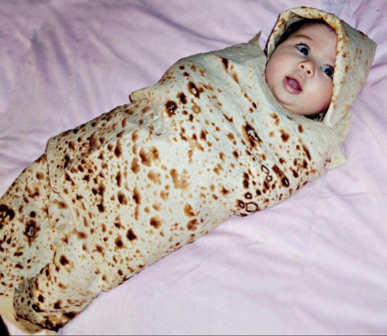 Dropship Burrito Tortilla Blankets Funny Gifts For Your Family And Friends;  Cute Food Wrap Blanket For