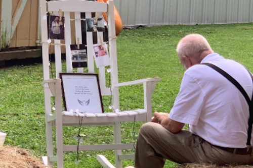 This Grandpa Ate A Meal Next To A Memorial For His Late Wife