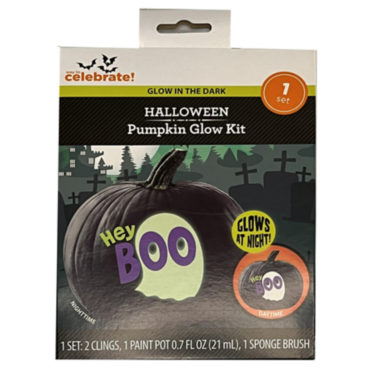 Halloween Pumpkin Glow Kit, Hey Boo