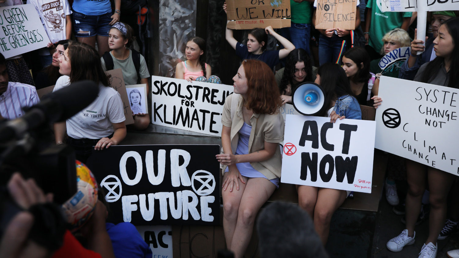 Youth Climate Activists Protest Outside United Nations