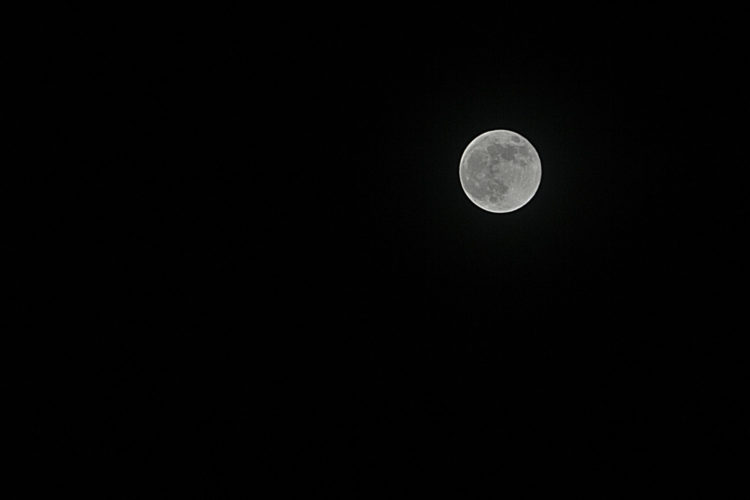 Full moon in clear dark sky
