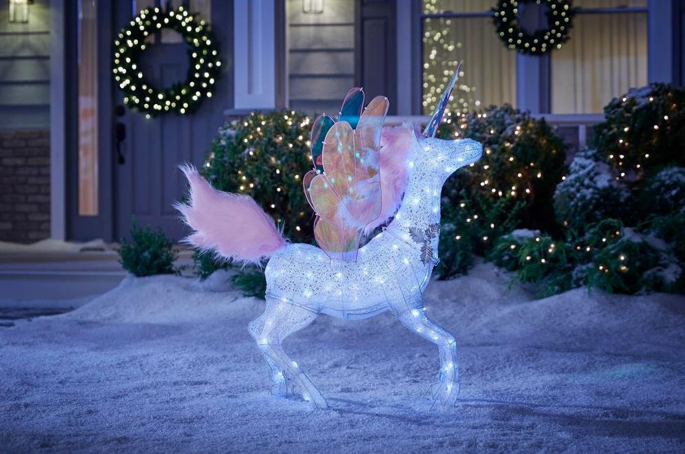 Home Depot Has A 6 Foot Unicorn Lawn Ornament Simplemost - Home Depot Outdoor Christmas Tree Decorations