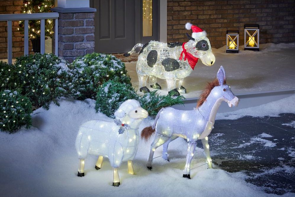 A Light Up Christmas Cow Decoration At Home Depot Simplemost - Xmas Decorations Home Depot