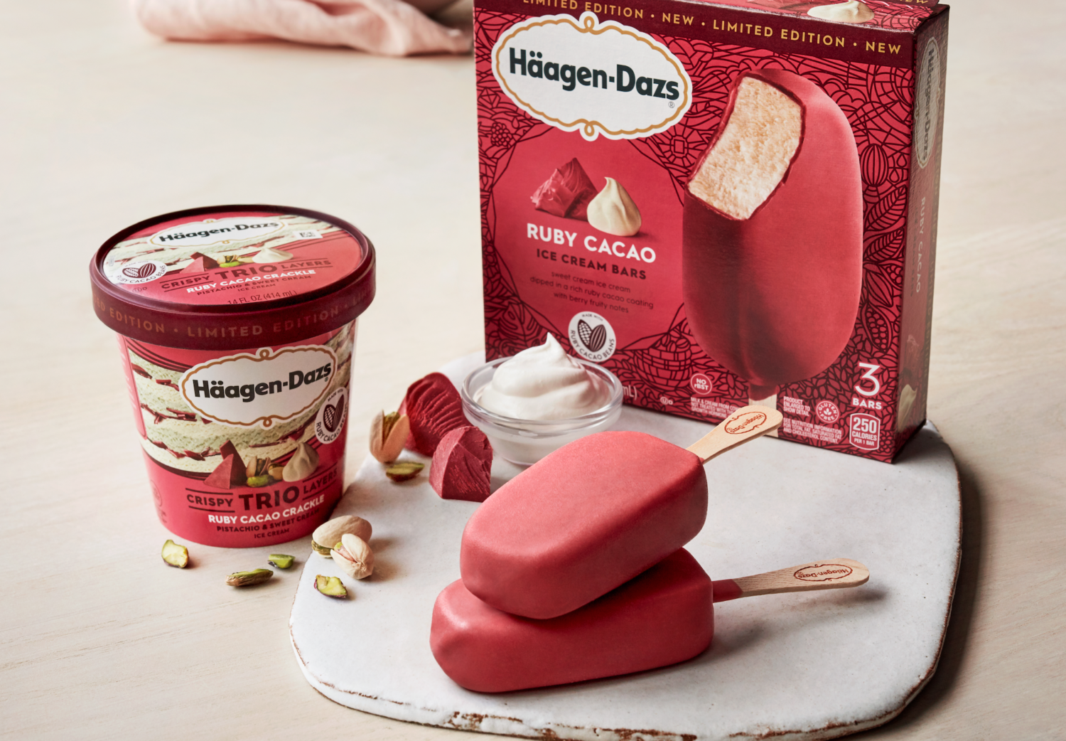 This New Haagen Dazs Ice Cream With Ruby Cacao Chocolate Is
