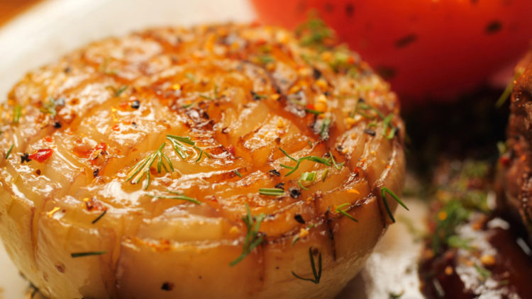 Baked French onion soup buttered onion