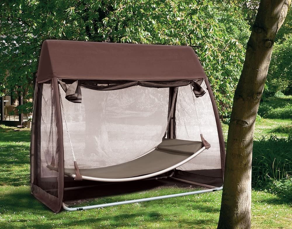 Hammock Swing With A Mosquito Net, Patio Outdoor Canopy Cover Hanging Swing Hammock With Mosquito Net