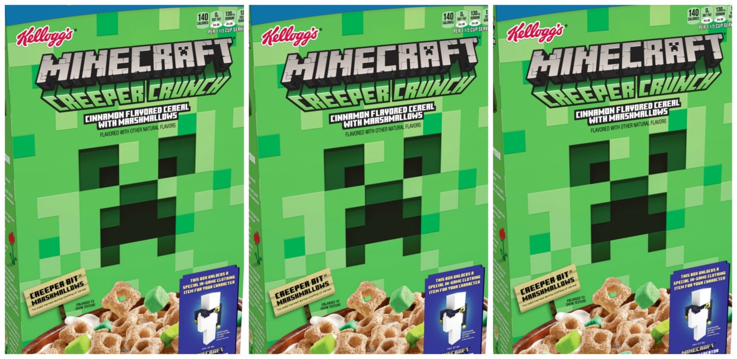 Kellogg S Releases Minecraft Creeper Crunch Cereal Simplemost